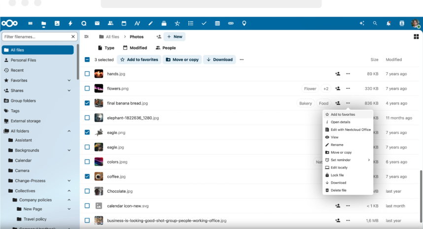 nextcloud fliemanager solution