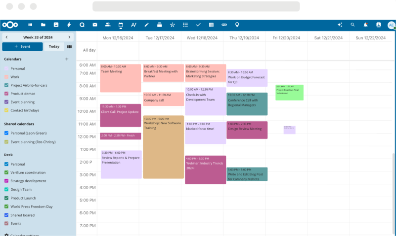 nextcloud calander solution