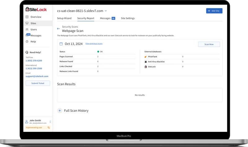 Sitelock malware scan service