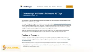 Let’s Encrypt Is Reducing Certificate Validity to 45 Days 6 Let’s Encrypt Moving to 45 Day Certificates