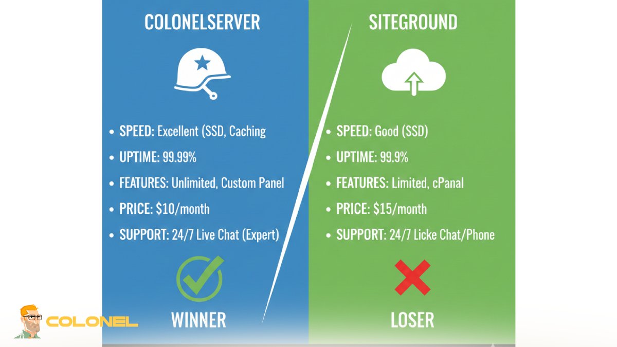 Final Verdict: Which is the Better Performer, Colonelserver or SiteGround?