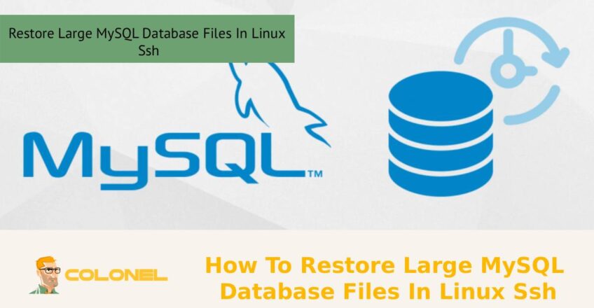 How To Restore Large MySQL Database Files In Linux Ssh