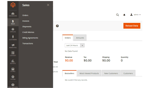Magento CMS hosting panel