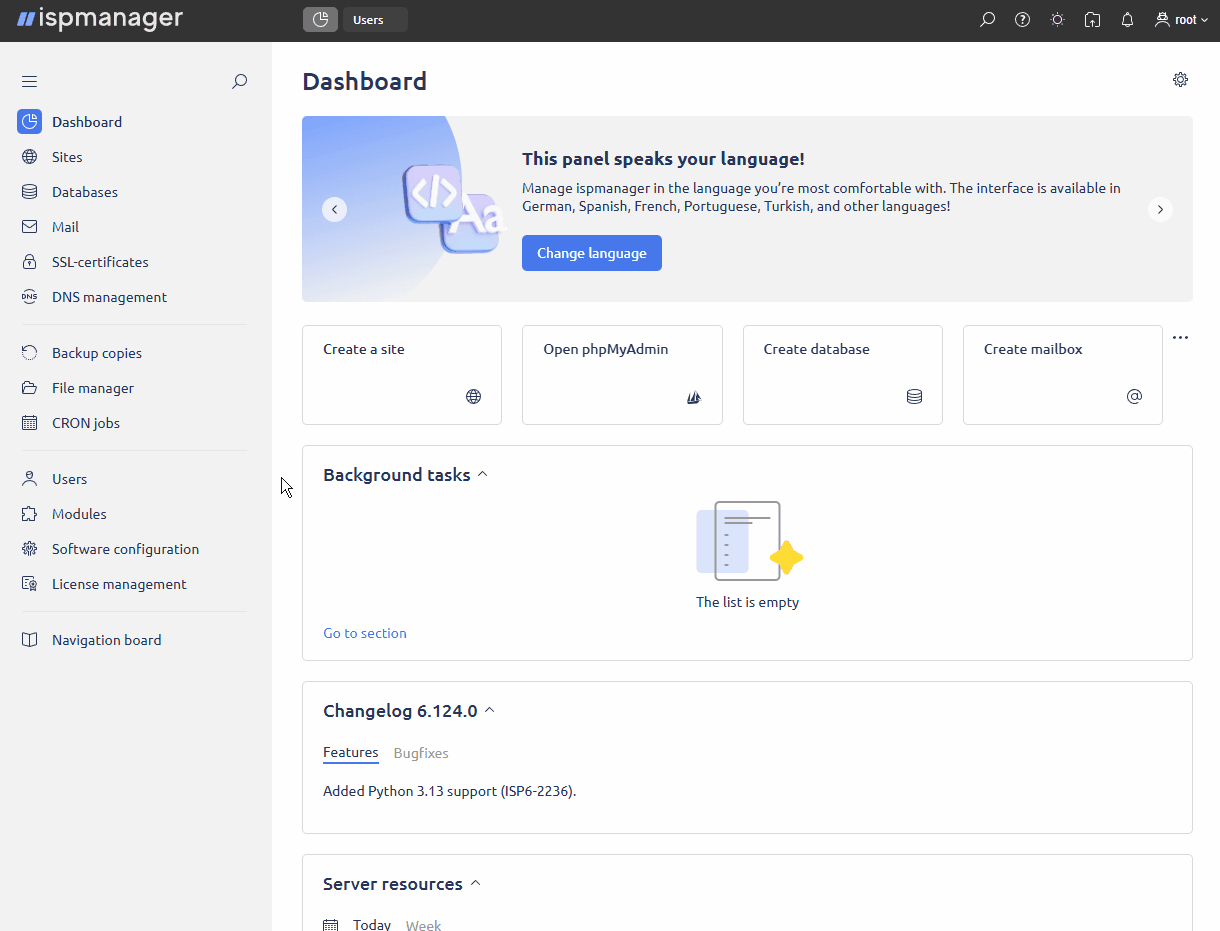 ispmanager hosting control panel trial