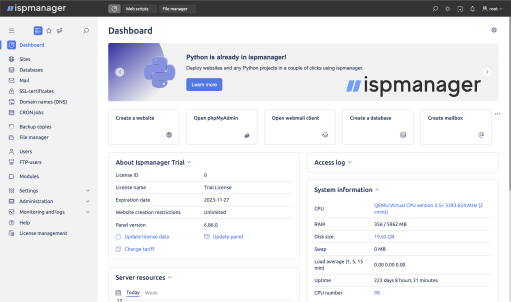 ispmanager demo panel