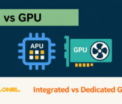 Integrated APU chip and a dedicated graphics card