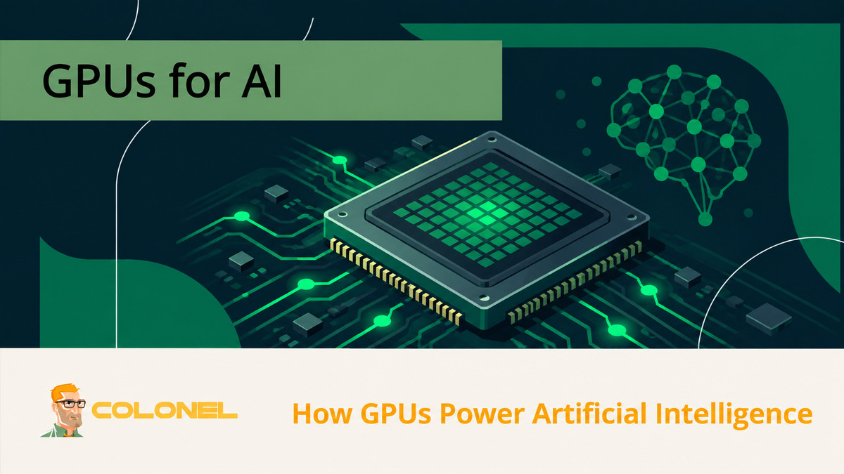 GPU processor and neural network motif representing AI acceleration