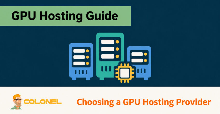 GPU servers and a graphics card illustrating hosting provider selection