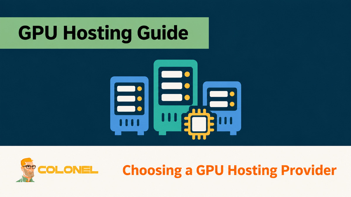 GPU servers and a graphics card illustrating hosting provider selection
