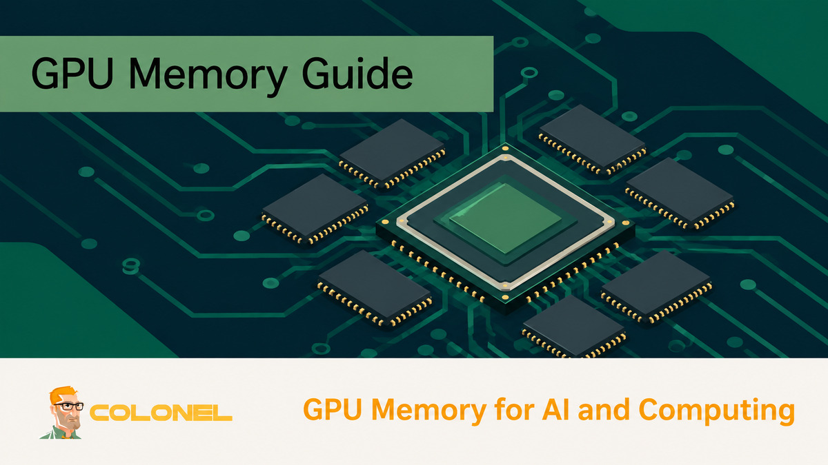 GPU processor surrounded by memory chips on a circuit board