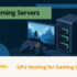 GPU gaming server beside a controller and a display showing a game scene