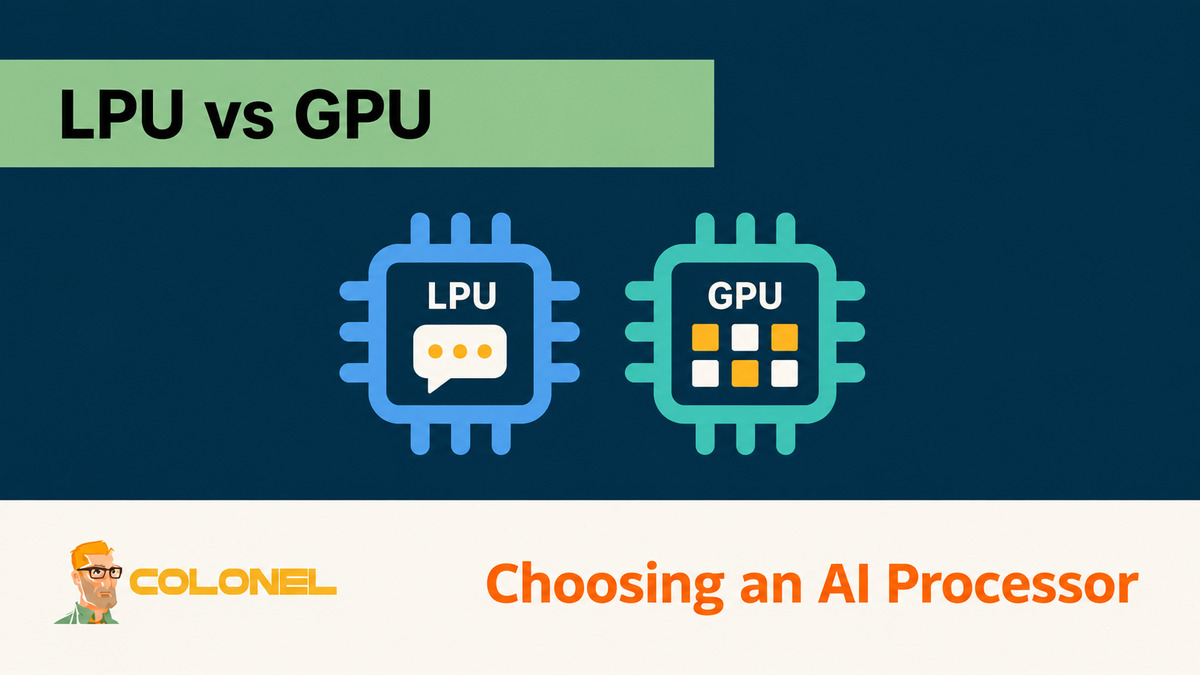 LPU and GPU chips illustrating AI processor options