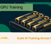 Four GPU accelerators in a server for multi-GPU AI training