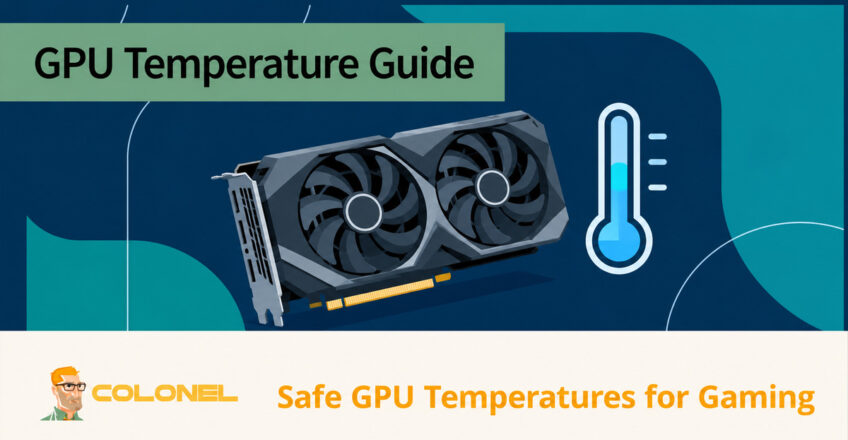 Gaming graphics card and thermometer illustrating GPU temperature monitoring