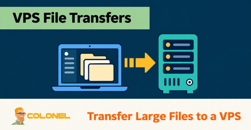 Laptop transferring files to a VPS