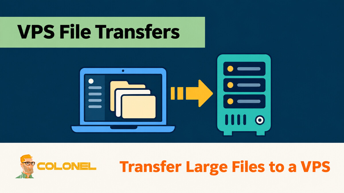 Laptop transferring files to a VPS