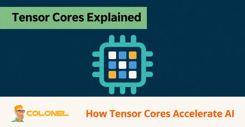 Tensor Core chip with colored matrix tiles