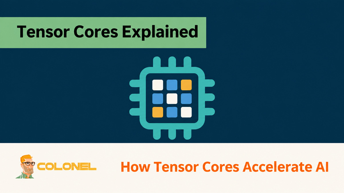 Tensor Core chip with colored matrix tiles
