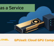 GPU accelerator and server with a cloud representing GPU as a Service