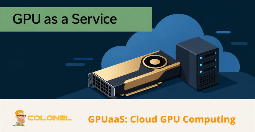 GPU accelerator and server with a cloud representing GPU as a Service